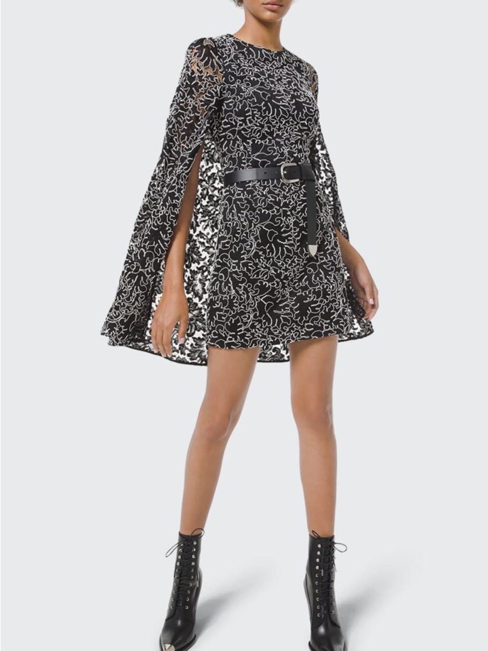 MICHAEL KORS Collection Italy Corded Lace Cape Cocktail Sheath Dress \\ 10